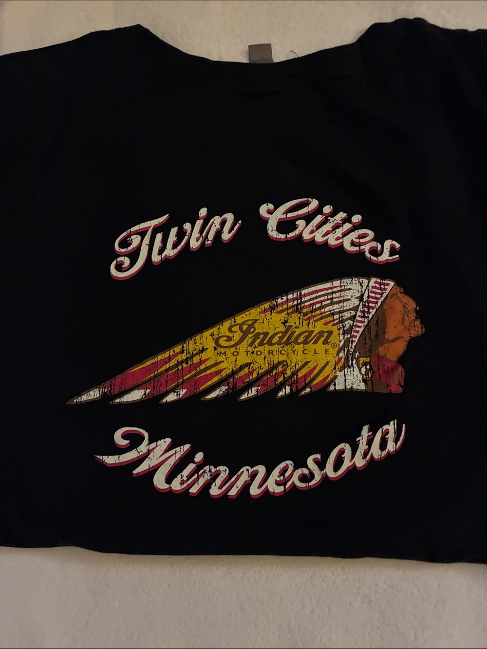 District Black Twin Cities Minnesota Graphic Tee with Multicolor Feather